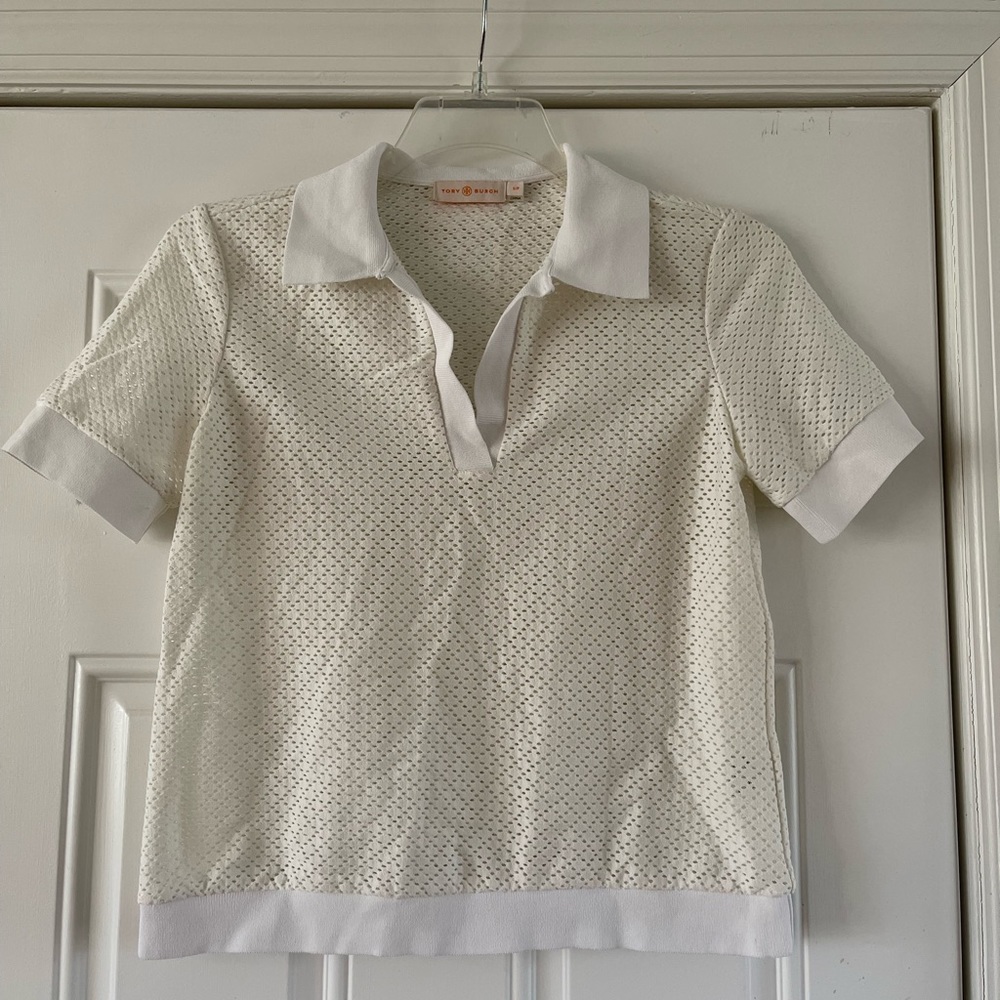 Tory Burch off white tee.